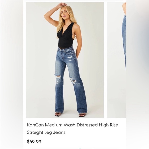 KANCAN High Rise Straight Leg Button Fly Jeans style KC8682M cut 40533 - Picture 15 of 15